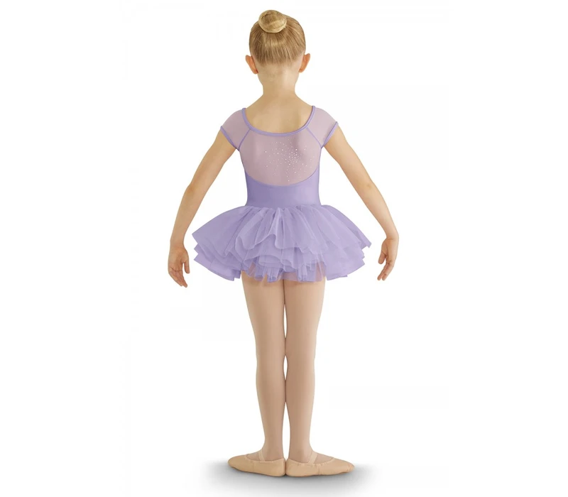 Bloch cap sleeve tutu leotard, costum de balet cu fusta tutu pentru copii - Roz candy Bloch