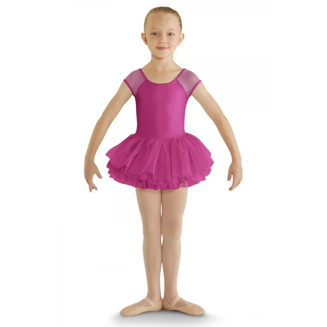 Bloch cap sleeve tutu leotard, costum de balet cu fusta tutu pentru copii