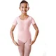 Capezio Leotard, costum de balet pentru copii cu maneca scurta - Roz Capezio