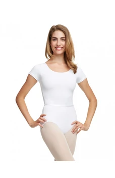 Capezio TC0054W, costum de balet cu mânecă scurtă și curea