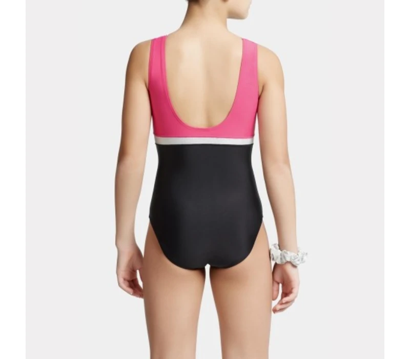 Capezio Stick the Landing Boat neck, costum de balet fara maneci - Roz Capezio