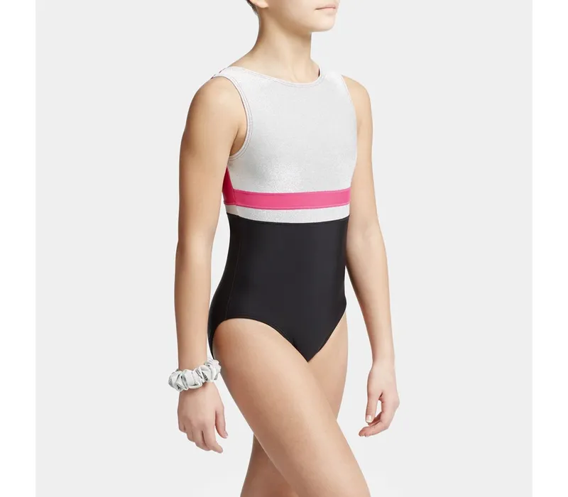 Capezio Stick the Landing Boat neck, costum de balet fara maneci - Roz Capezio