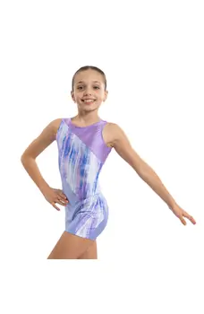 Capezio Seashell Biketard, tricot scurt întreg pentru fete