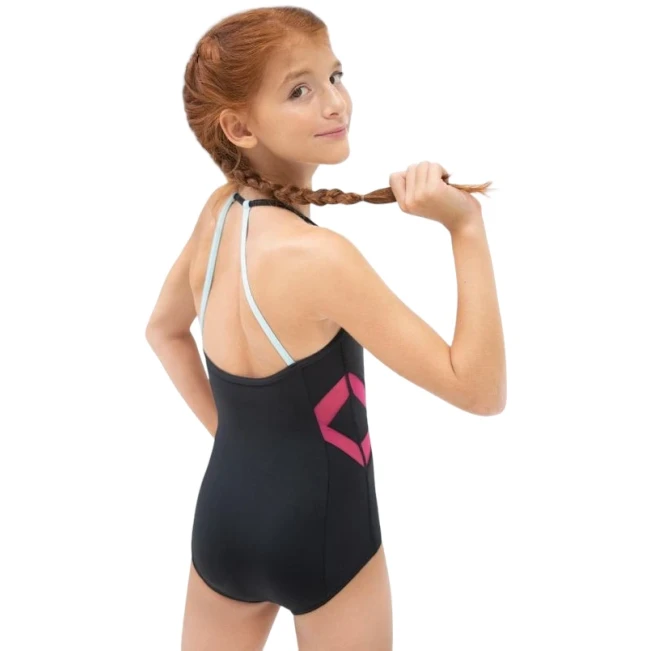 Capezio colorblock Halter Strap Leotard, dres pentru fetite Capezio colorblock Halter Strap Leotard, dres pentru fetite