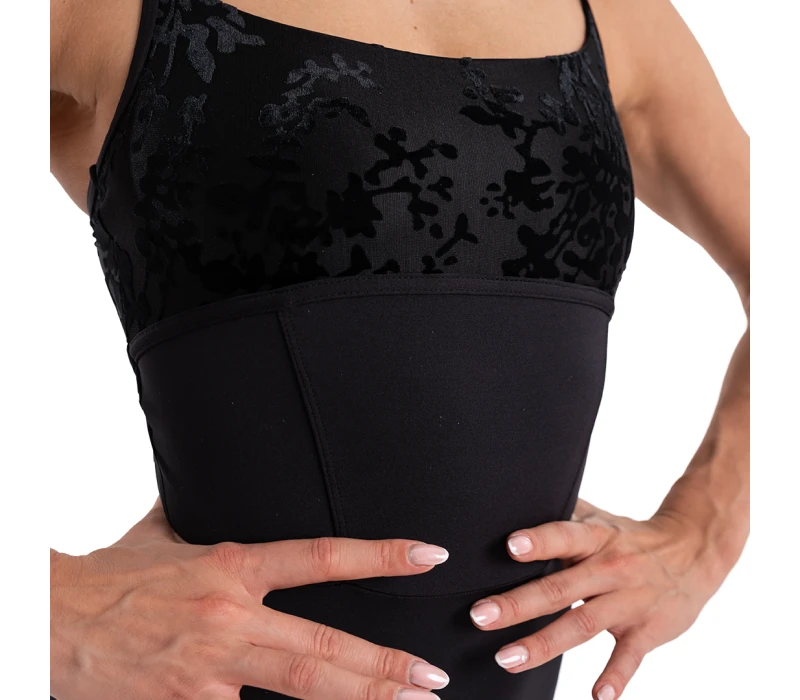 Capezio Elsa, body pentru femei cu bretele subțiri Capezio Elsa, body pentru femei cu bretele subțiri - Negru