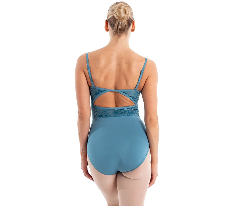 Capezio Elsa, body pentru femei cu bretele subțiri Capezio Elsa, body pentru femei cu bretele subțiri - Albastru furtună Capezio