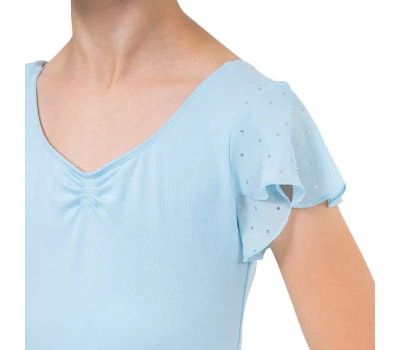 Bloch Scarlett dres cu mâneci bufante pentru fete - Albastru pastelová Bloch
