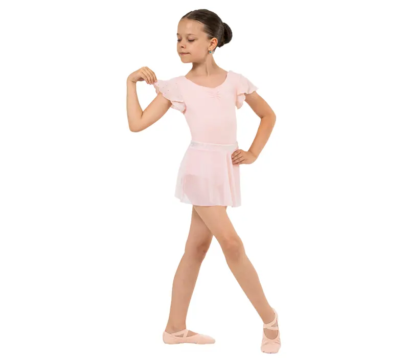Bloch Scarlett dres cu mâneci bufante pentru fete - Roz deschis Bloch