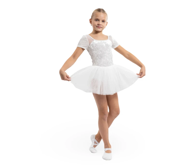 Bloch Delilah, dres pentru fetiţe cu fustiţă tutu Bloch Delilah, dres pentru fetiţe cu fustiţă tutu - Alb