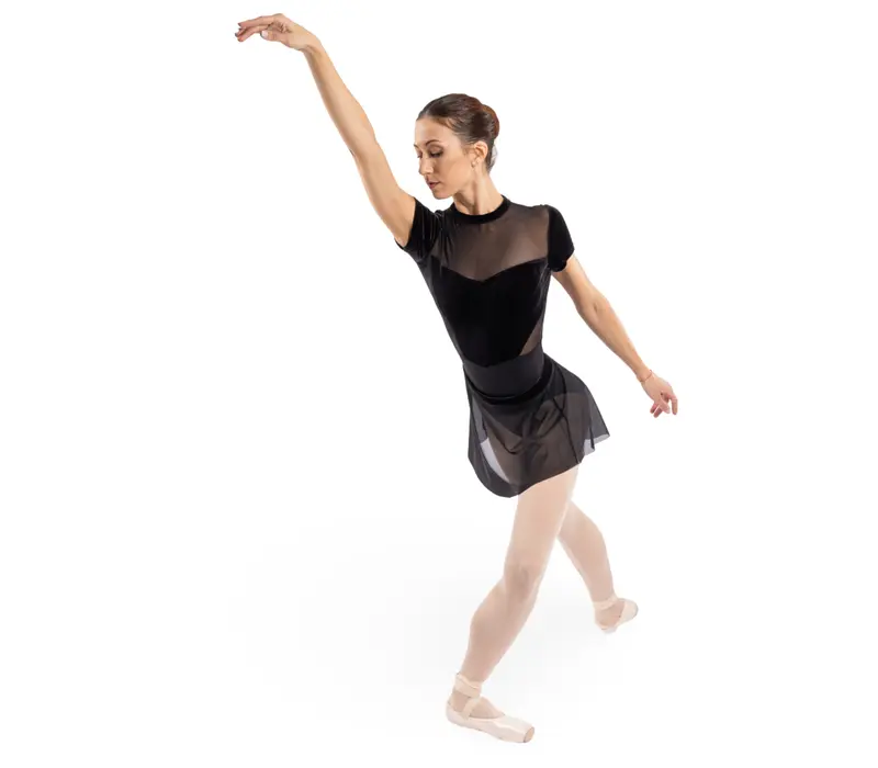 Bloch Avery mesh pull on skirt, fustă pentru femei - Negru