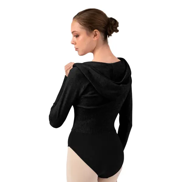 Bloch Cropped Knit Full Zip Hoodie, hanorac de damă cu glugă Bloch Cropped Knit Full Zip Hoodie, hanorac de damă cu glugă