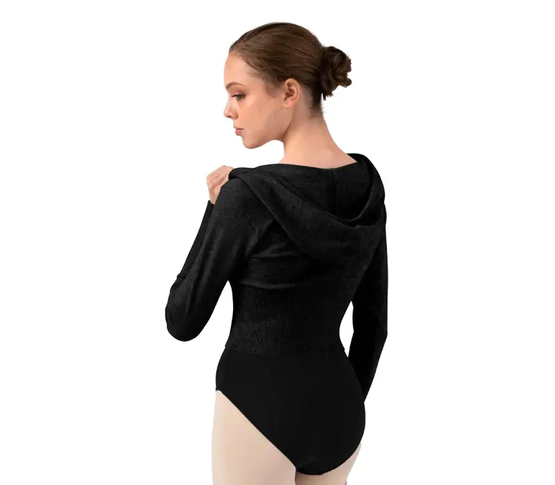 Bloch Cropped Knit Full Zip Hoodie, hanorac de damă cu glugă - Negru Bloch Cropped Knit Full Zip Hoodie, hanorac de damă cu glugă - Negru