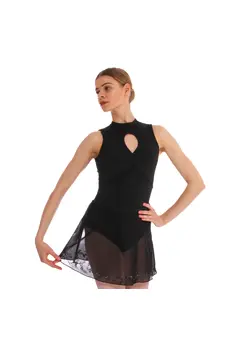 Bloch Hana Floral mesh skirt, fustă pentru femei cu elastic în talie 