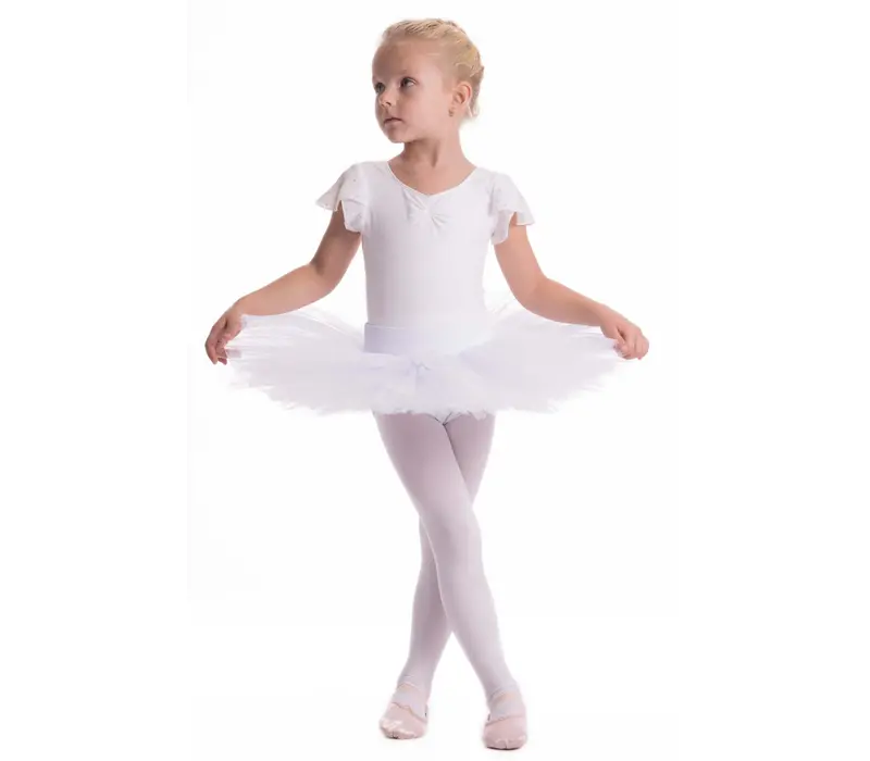 Bloch Scarlett dres cu mâneci bufante pentru fete - Alb