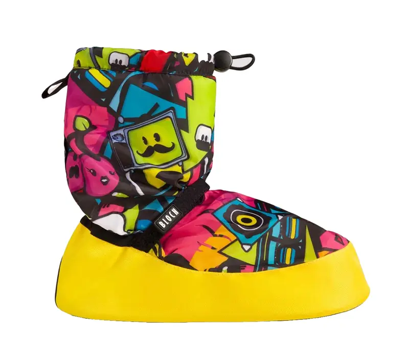 Bloch crazy printed booties, încălţăminte pentru încălzire - Sticker Print Bloch