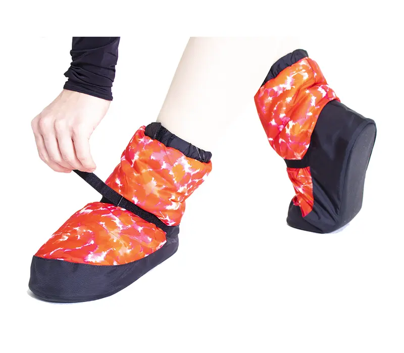 Bloch booties imprimate, pentru adulți - Tie dye red