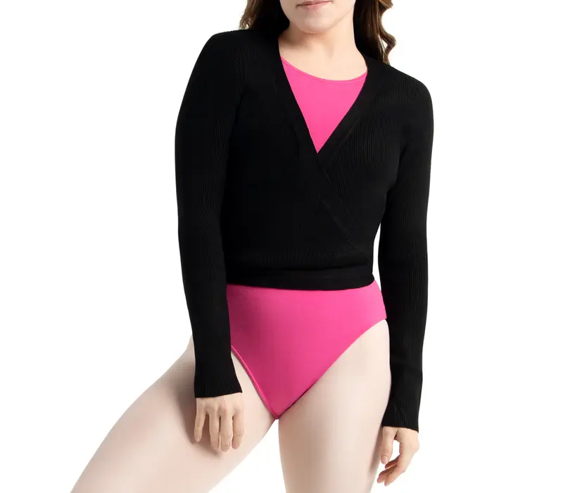 Capezio Knit Wrap Sweater, pulover pentru femei Capezio Knit Wrap Sweater, pulover pentru femei - Negru