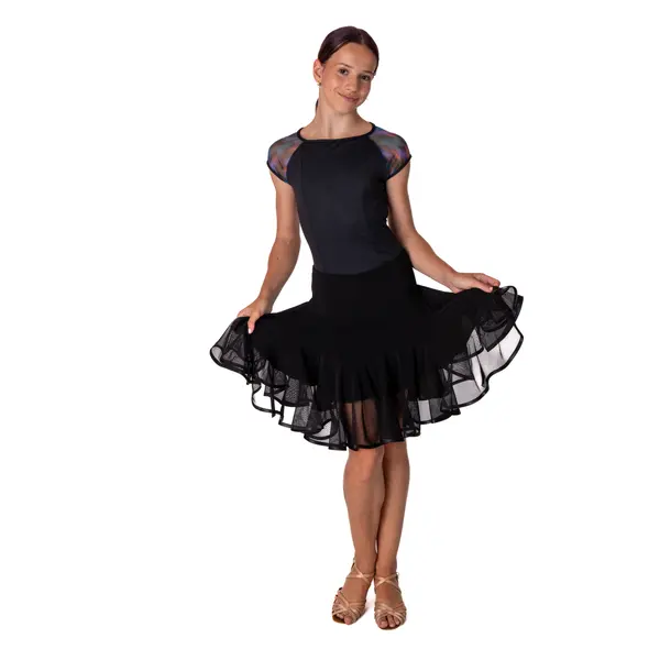 Capezio Mystical raglan ballroom, dres pentru fete cu mânecă scurtă