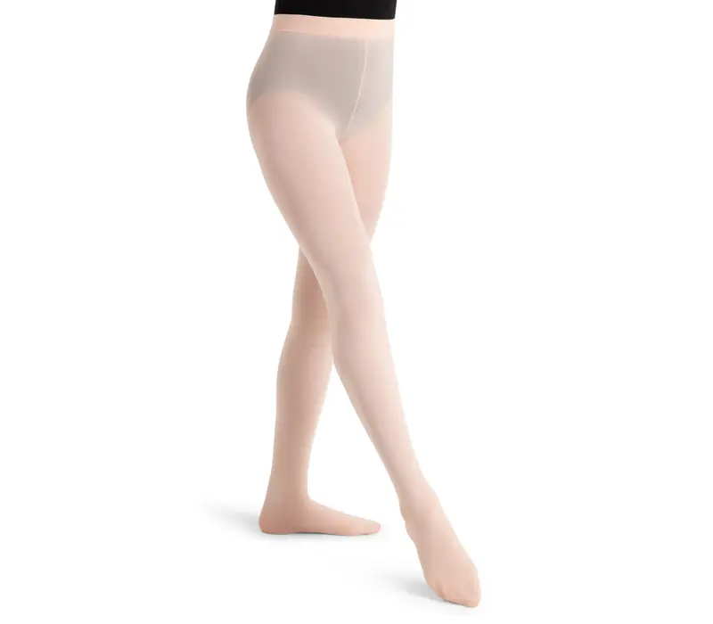 Capezio ultra soft Footed Tight, ciorapi de fete cu talpa plină - Roz balet Capezio