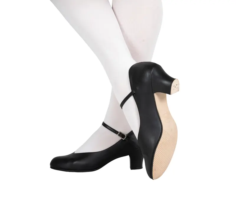 Capezio Jr Footlight, pantofi de caracter - Negru