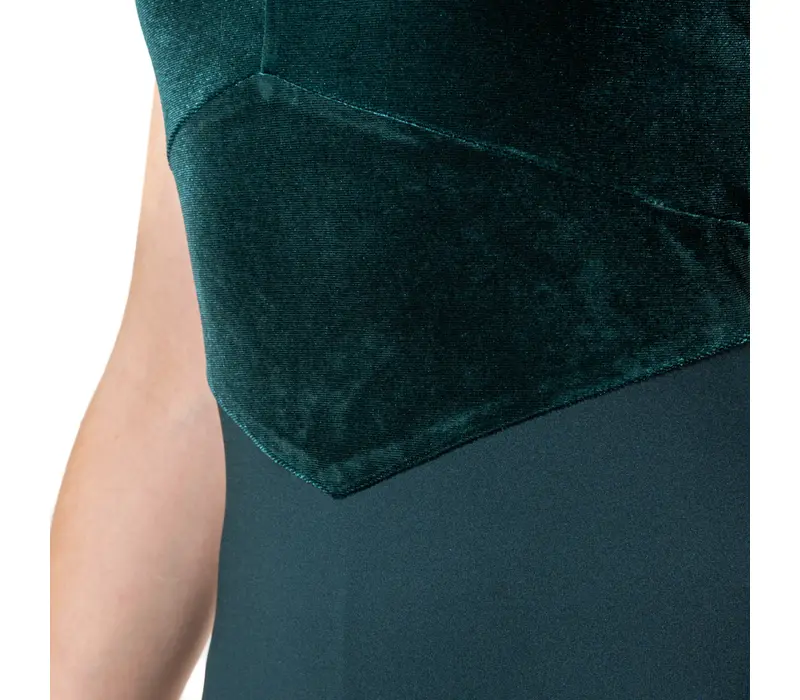 Capezio, costum de balet cu bretele late - Verde - dark green