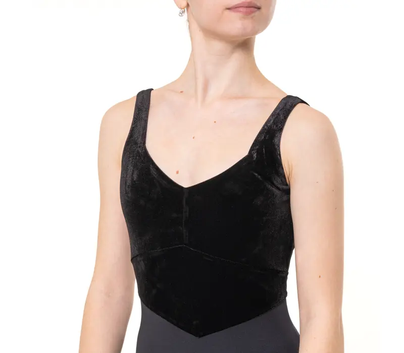 Capezio, costum de balet cu bretele late - Negru