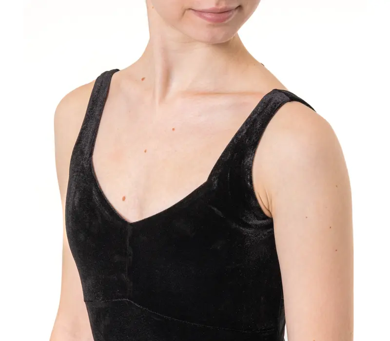 Capezio, costum de balet cu bretele late - Negru