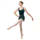 Capezio, costum de balet cu bretele late - Verde - dark green