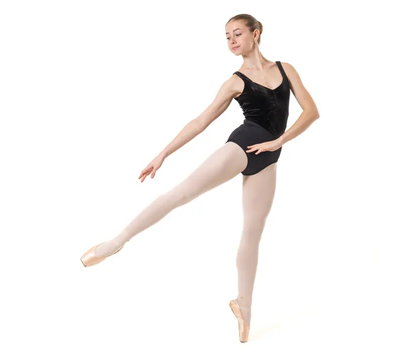 Capezio, costum de balet cu bretele late - Negru