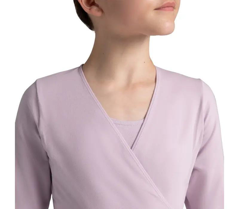 Capezio cross over top, top pentru încălzire pentru fete - Violet lavandă Capezio