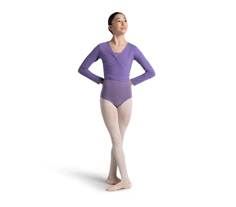 Capezio cross over top, top pentru încălzire pentru fete - Roșu granat Capezio