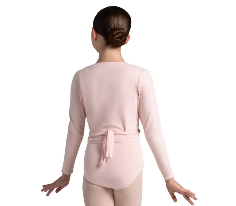 Capezio cross over top, top pentru încălzire pentru fete - Roz Capezio