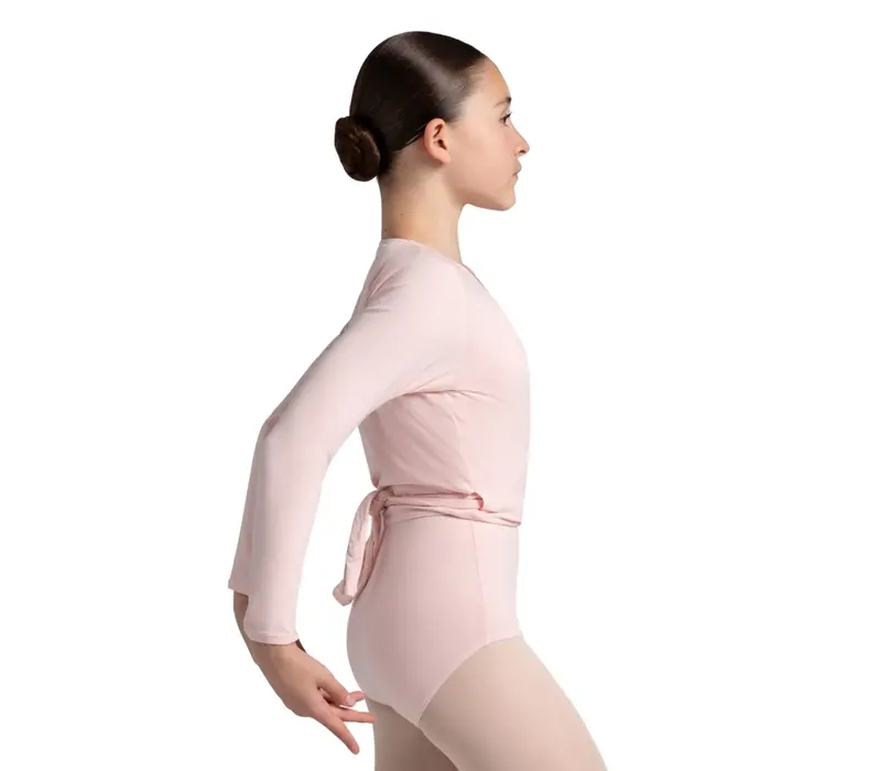 Capezio cross over top, top pentru încălzire pentru fete - Roz Capezio