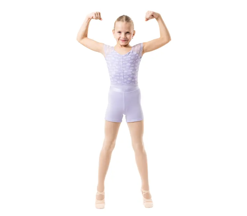 Capezio Cloud Nine Sunburst, pantaloni scurţi pentru fete - Violet lavandă Capezio
