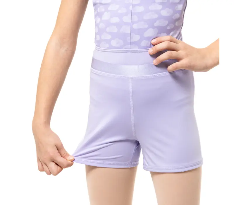 Capezio Cloud Nine Sunburst, pantaloni scurţi pentru fete - Violet lavandă Capezio