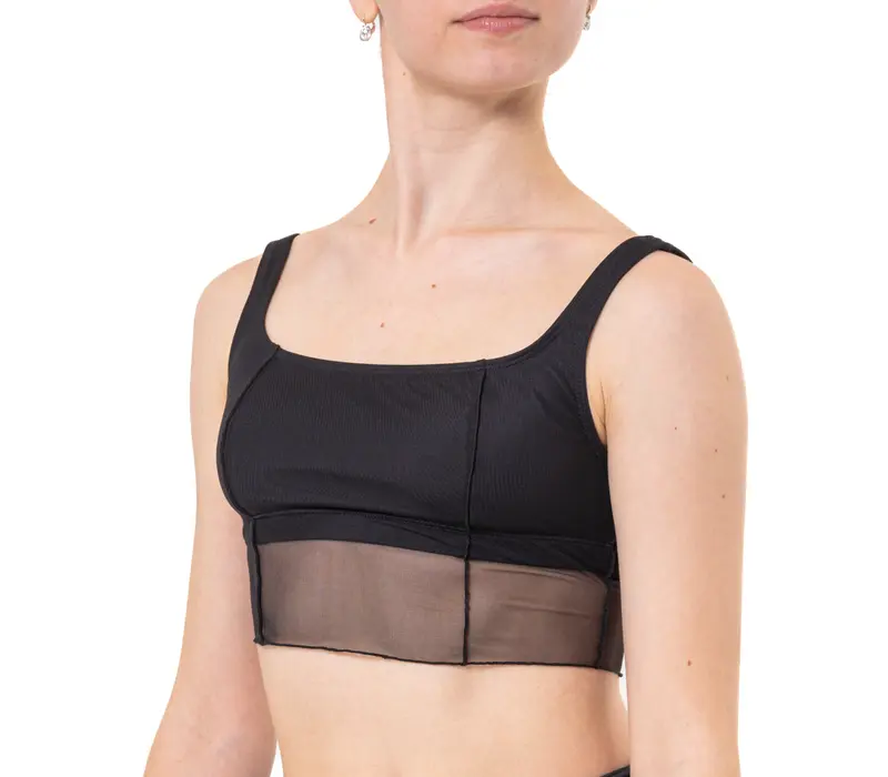 Capezio Goddes Sculpt Bra, top cu bretele late - Negru