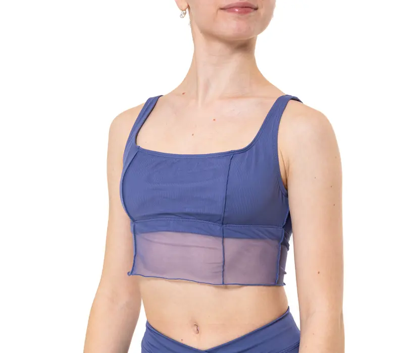 Capezio Goddes Sculpt Bra, top cu bretele late - Albastru - storm blue