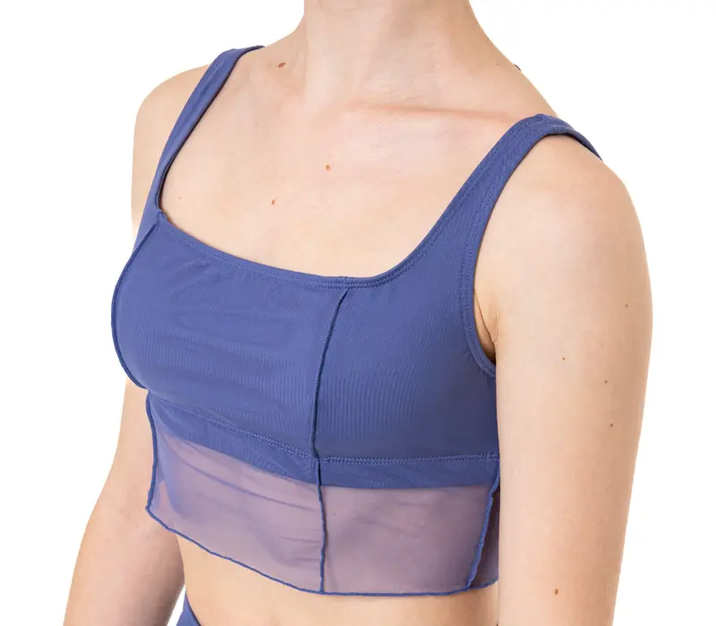 Capezio Goddes Sculpt Bra, top cu bretele late - Albastru - storm blue