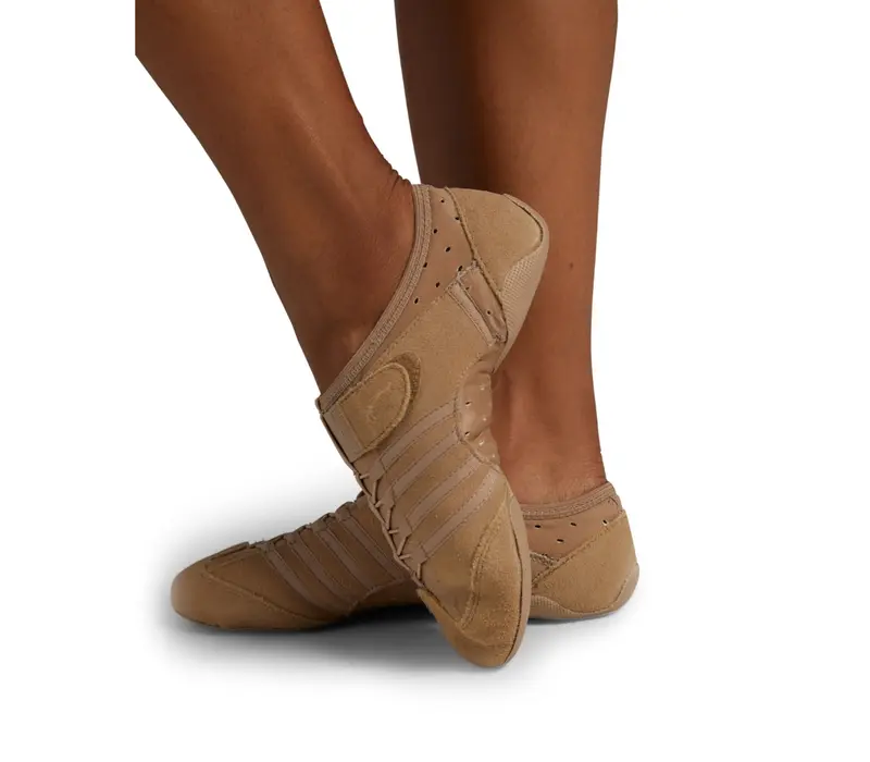 Capezio Jag PP16, pantofi de jazz pentru femei - Maro caramel Capezio