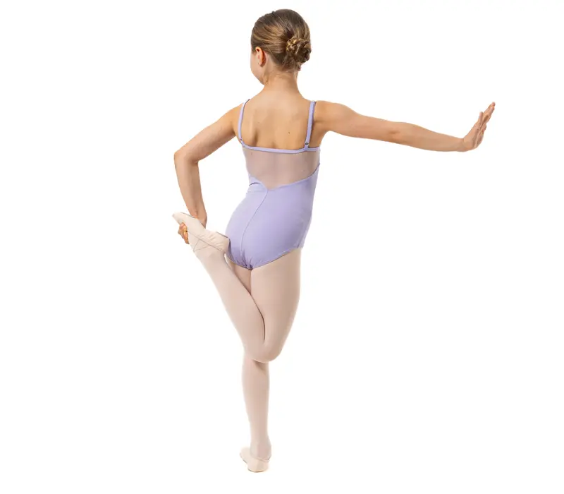 Capezio Lake leotard, dres pentru fetițe cu bretele subțiri și model floral - Lavanda