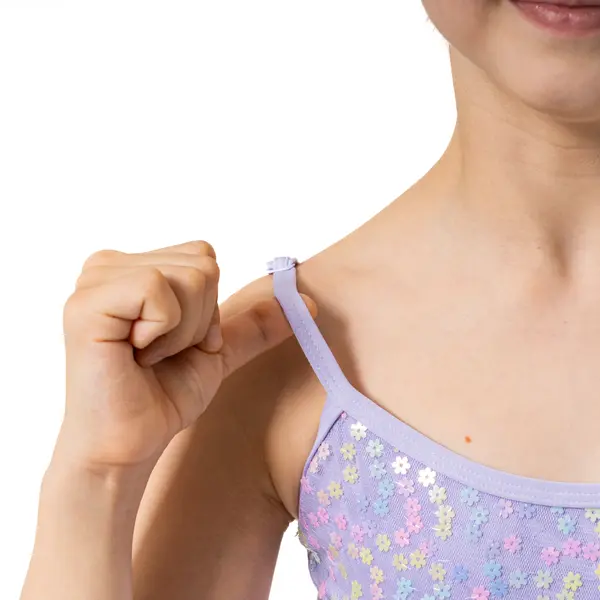 Capezio Lake leotard, dres pentru fetițe cu bretele subțiri și model floral