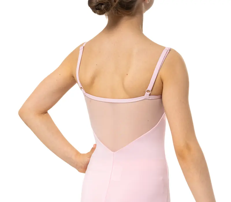 Capezio Lake leotard, dres pentru fetițe cu bretele subțiri și model floral - Roz Capezio