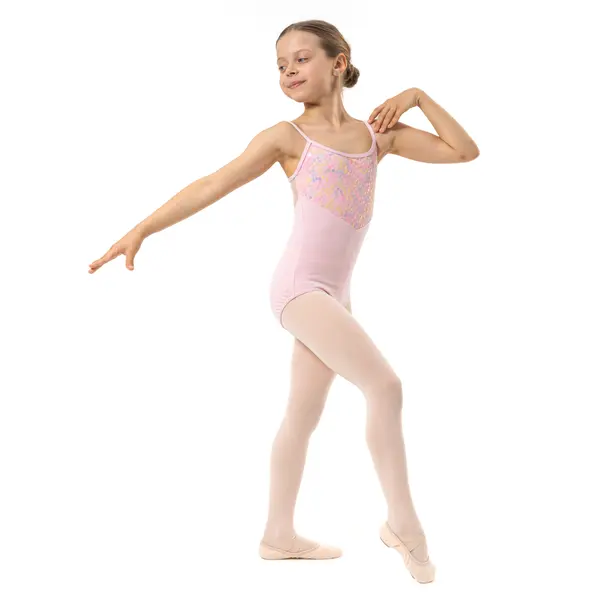 Capezio Lake leotard, dres pentru fetițe cu bretele subțiri și model floral