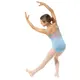 Capezio Lake leotard, dres pentru fetițe cu bretele subțiri și model floral - Albastru închis Capezio
