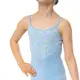 Capezio Lake leotard, dres pentru fetițe cu bretele subțiri și model floral - Albastru închis Capezio