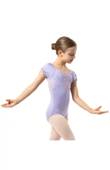 Capezio Lotus leotard, dres pentru fetițe cu mânecă scurtă și imprimeu floral
