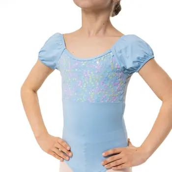 Capezio Leotard, costum de balet pentru copii cu maneca scurta - Albastru închis Capezio