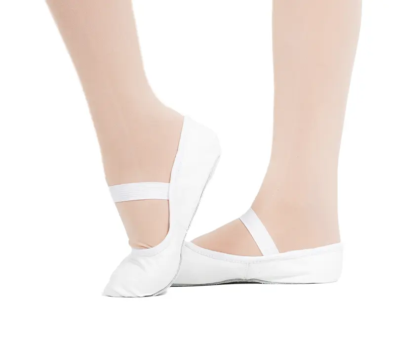 Capezio Luna, flexibili din piele  - Alb