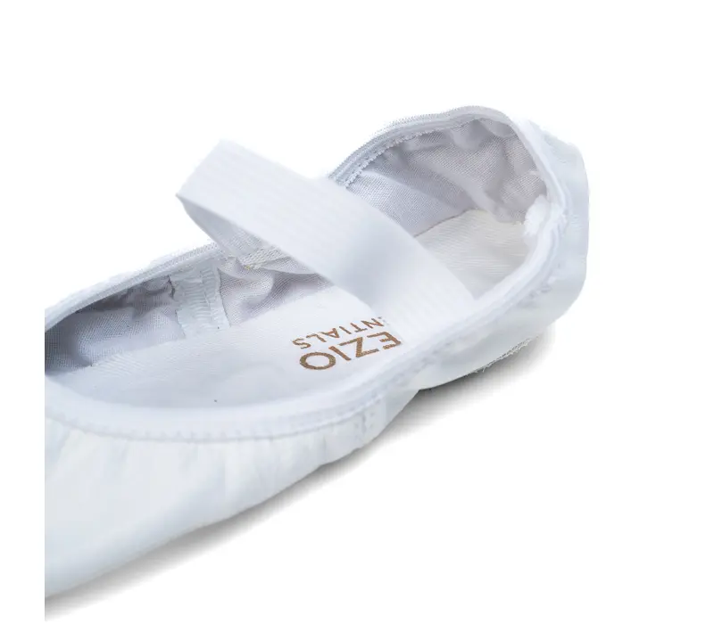 Capezio Luna, flexibili din piele pentru începători - Alb