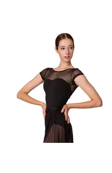 Capezio Meryl Mesh Yoke Short Sleeve, costum de balet